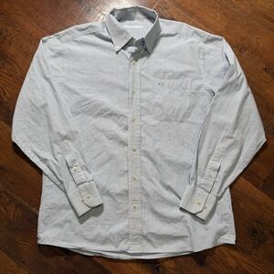 Southern Tide Mens Medium Blue White Striped Long Sleeve Button Down Shirt